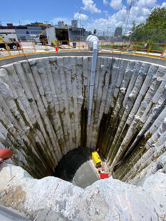 Large commercial concrete shaft stabilization project
